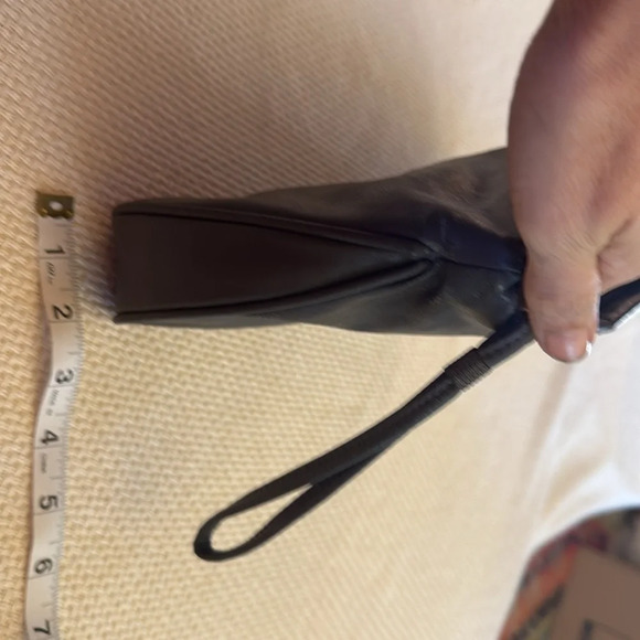 Vintage women’s clutch wristlet bag, 80s style shaped dark gray - Picture 12 of 12